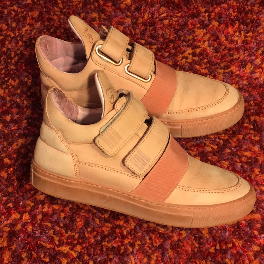 Filling Pieces leather pink sneakers